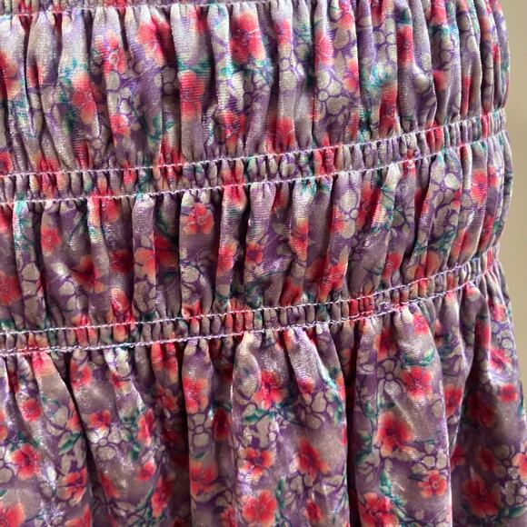English Factory Smocked Floral Velvet Mini Dress Size Small - Picture 6 of 9